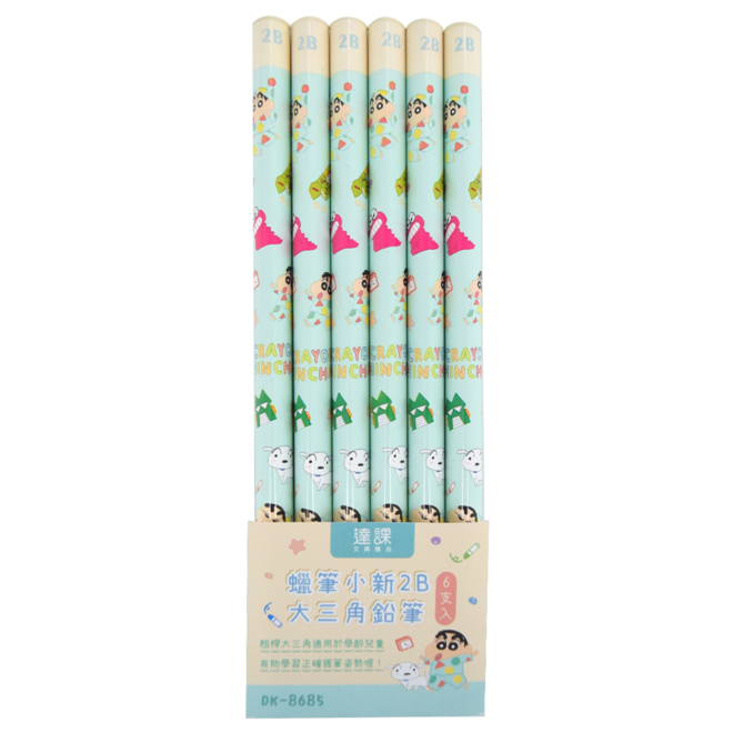 2B大三角鉛筆 6入 蠟筆小新/史努比