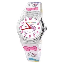 三麗鷗 Hello Kitty凱蒂貓-膠白(中) 兒童手錶