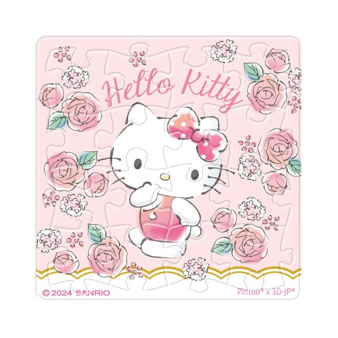 Hello Kitty/雙星仙子/美樂蒂【花朵系列】拼圖磁鐵16片(方)