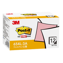  (網路限定販售) 3M 可再貼便條紙環保經濟包(粉) 654L-3A