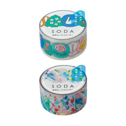 (KIM JIM) SODA 透明PET卷狀膠帶20MM 單張貼紙款