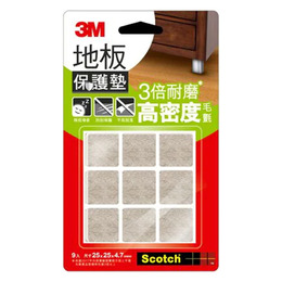 3M米色方型地板保護墊(25mm9入) F2501 06676-3231