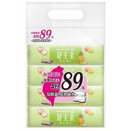 (台灣製)舒主金純水濕巾70抽X4包(加蓋)/組
