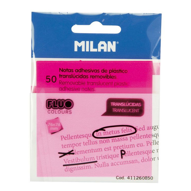 MILAN半透明便利貼76mm 50張