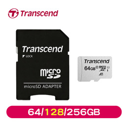 Transcend創見 microSDXC UHS-I 記憶卡(附轉卡) 300S-A (64/128/256GB)