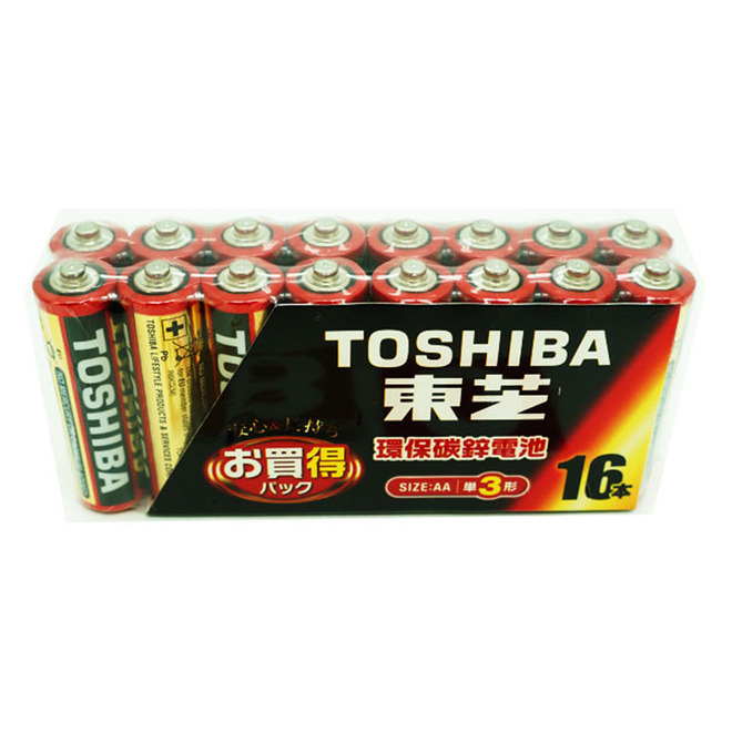 東芝紅色環保電池3號16入 R6