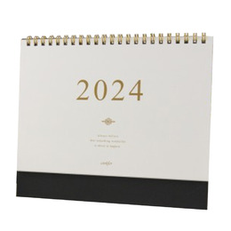 2024年25K簡約典雅橫式桌曆-雅黑金