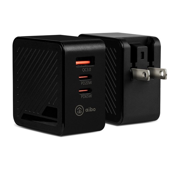 aibo GaN氮化鎵 PD65W 三孔快速充電器