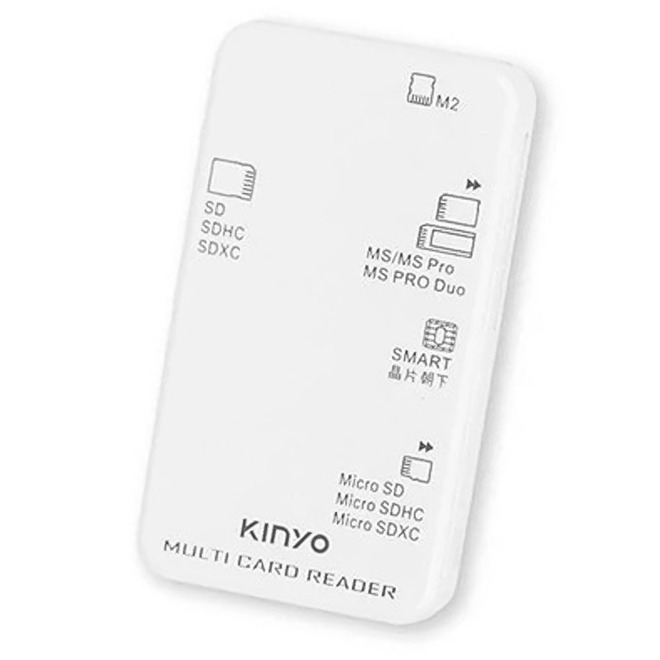 KINYO KCR-6251多合一晶片讀卡機(白)