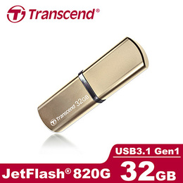 創見 USB3.1 32G隨身碟(香檳金) JF820G ( 32GB / 64GB / 128GB )