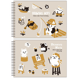 32K側翻活頁素描本-喵語慢活