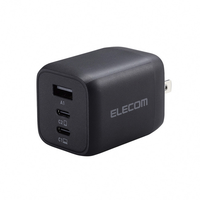 ELECOM 65W GaN氮化鎵三孔快速充電器