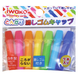 筆帽附橡皮擦(7入) IWAKO:CA-TON001