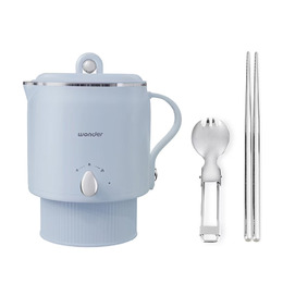 WONDER 不鏽鋼雙電壓防燙美顏鍋 棉灰藍 WH-K70