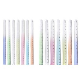 漸變壓克力放大鏡弧形尺 (顏色隨機出貨)