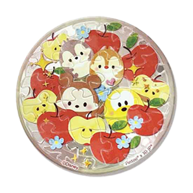 Disney Ufufy水果花卉系列 拼圖磁鐵16片-透明(圓)
