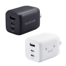 ELECOM 65W GaN氮化鎵三孔快速充電器