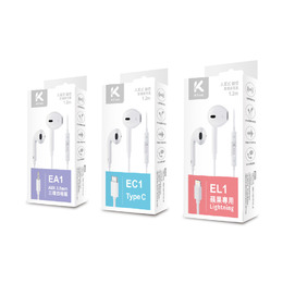 Kt.net 入耳式線控耳機麥克風 白
