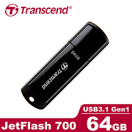 創見 64G USB3.1 極速隨身碟-黑(高速介面) JF700