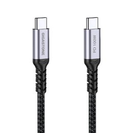 GIGASTONE TypeC to C 100W編織充電傳-黑1.5M