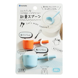 日本製-計量匙(短)藍/橙 1137