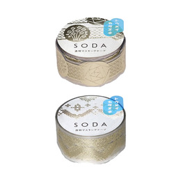 (KIM JIM) SODA 透明PET卷狀膠帶20MM 金箔軋型款